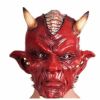 scary clown horror mask wide smile red hair head adult mask